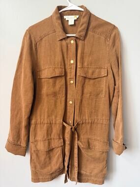 C&C California Cargo Safari Jacket, Brown Field Coat size Small